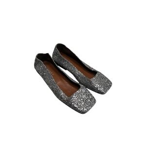 Jonak Paris glitter square-toe ballet flats Size 36 Silver